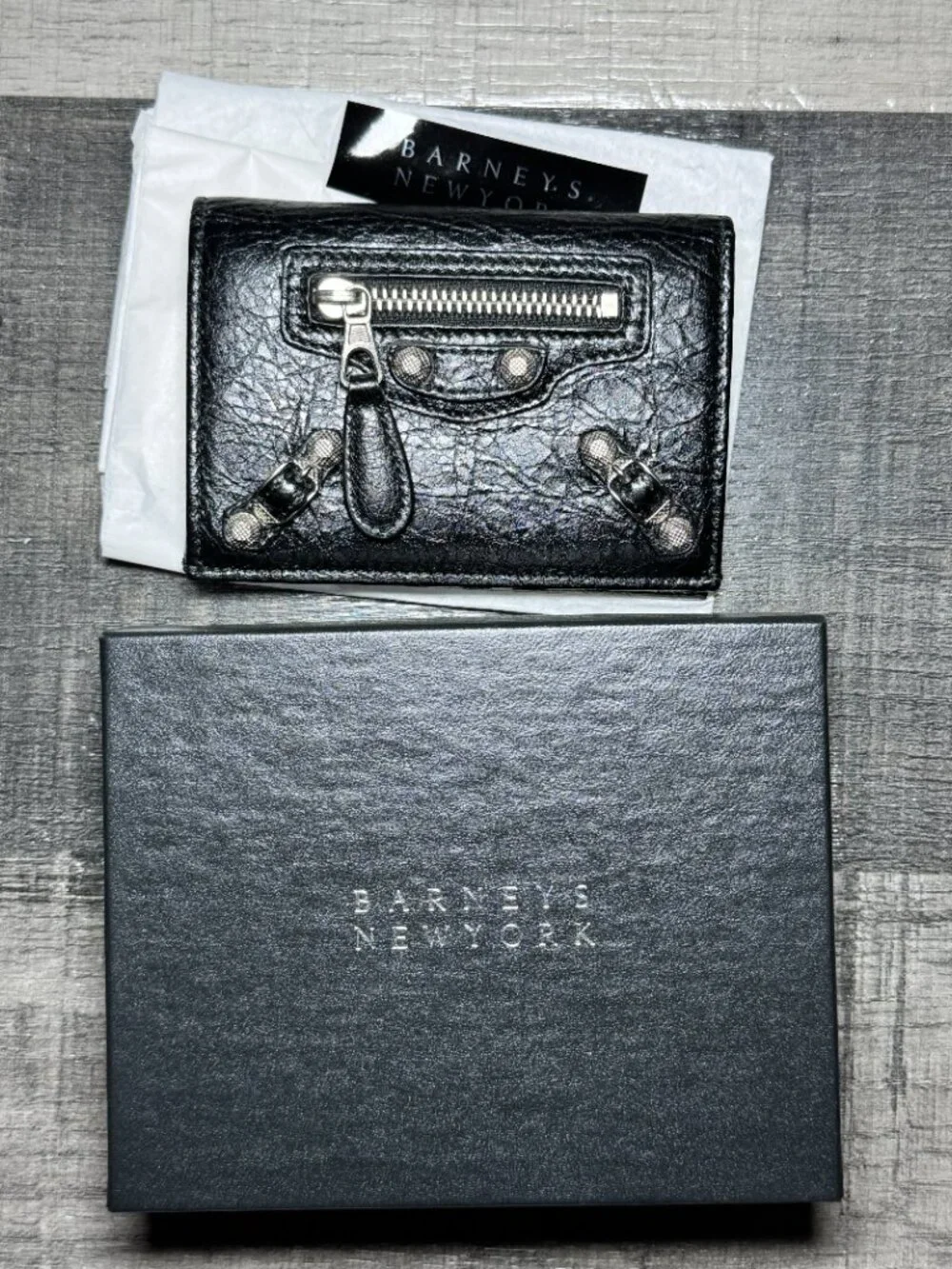 Balenciaga Le City Leather Wallet Card Holder Black